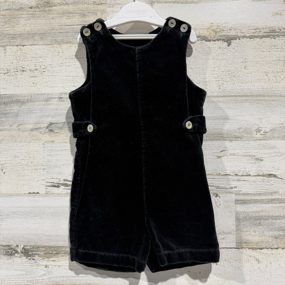 Imp Originals Velvet Romper Boys 3T Black Vintage Formal Holiday Jon Jon